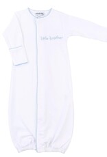 Magnolia Baby White Little Brother Blue Embroidered Converter Gown