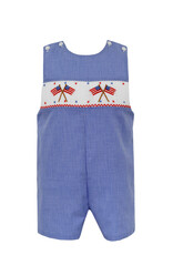 Anavini Flag Royal Blue Gingham Boy's Jon Jon - 24m
