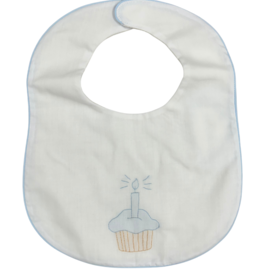 Auraluz White/Blue Cupcake Bib