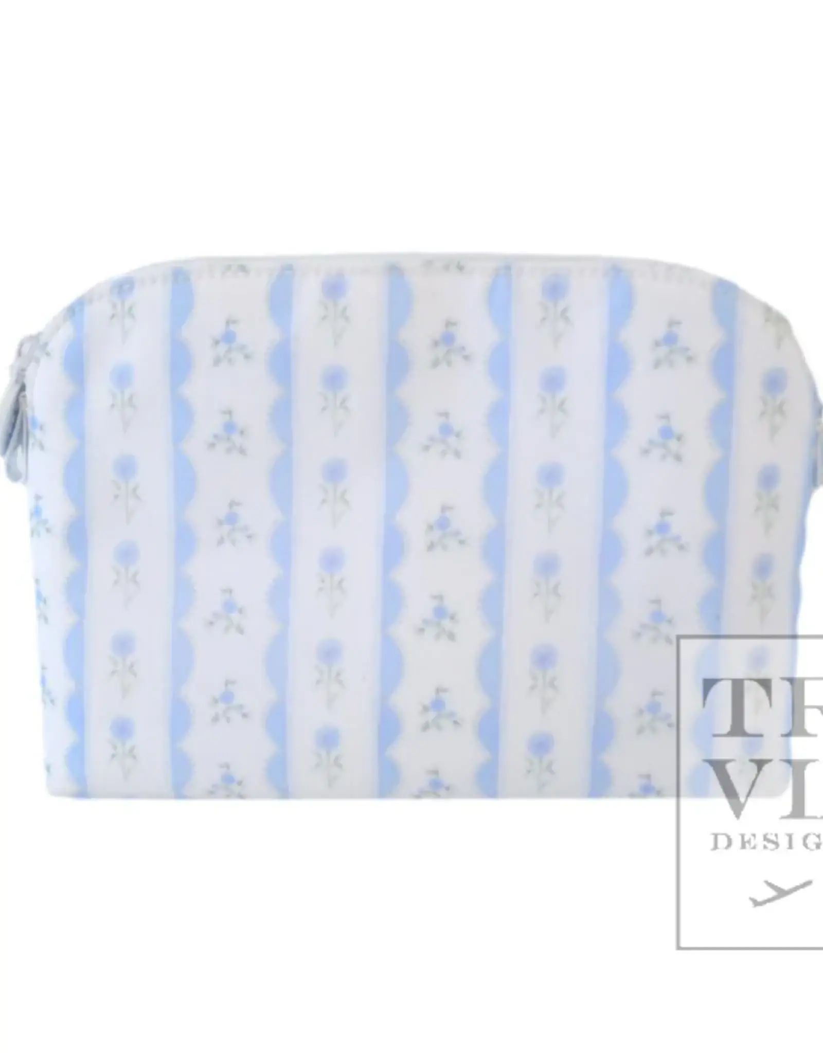 TRVL Design Goodie Cosmetic Bag - Ribbon Floral Blue