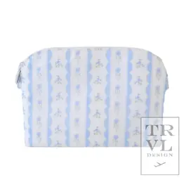 TRVL Design Cosmetic Goodie Bag - Ribbon Floral Blue