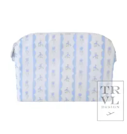TRVL Design Goodie Cosmetic Bag - Ribbon Floral Blue