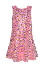 Sara Sara Pink Sequin Drop Waist Dress