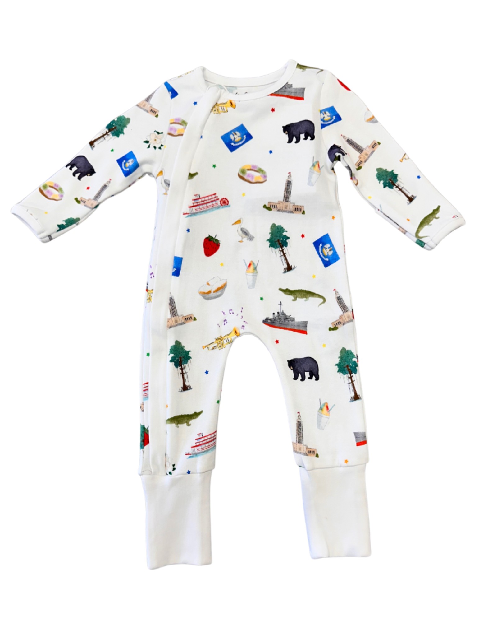 Nola Tawk Louisiana Kids Organic Cotton Zip-Up PJ