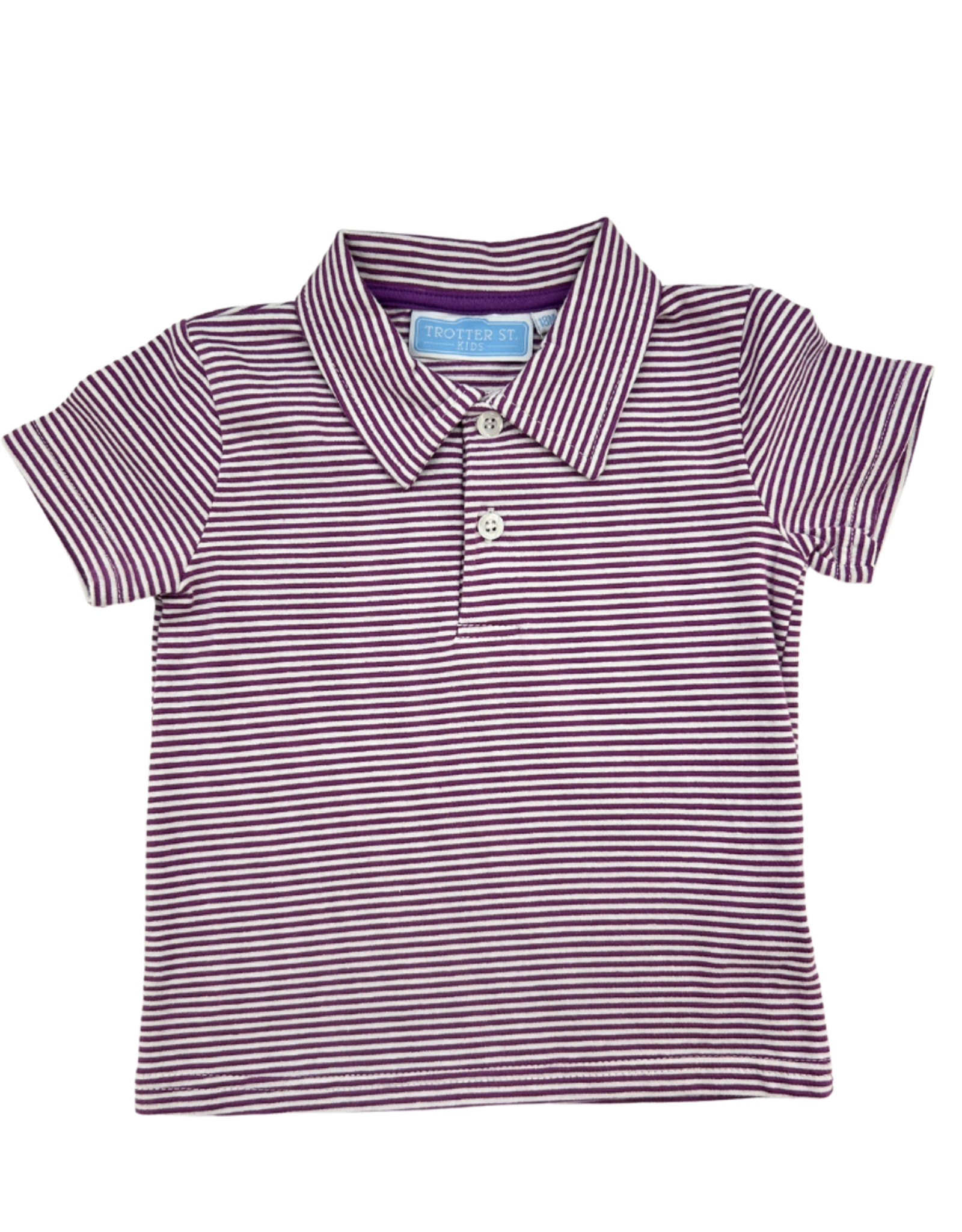 Trotter Street Kids Henry Gameday Polo - Purple Stripe