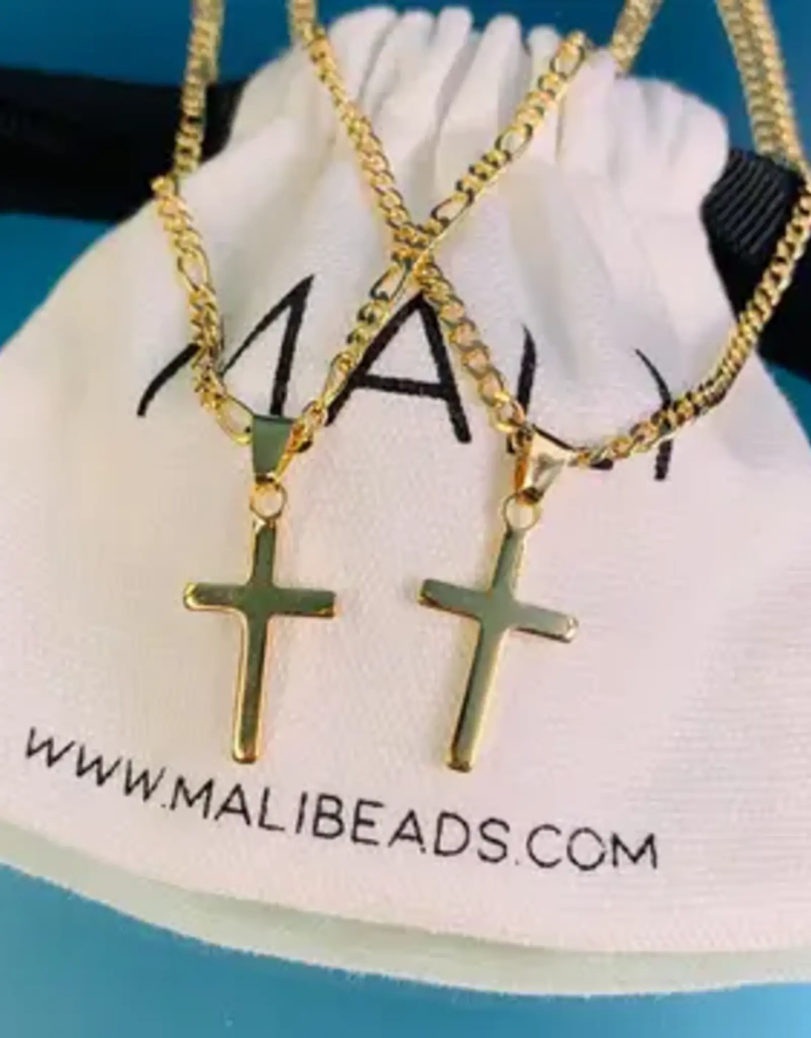 Mali 18k Gold Filled Boy Cross Necklace, 14in