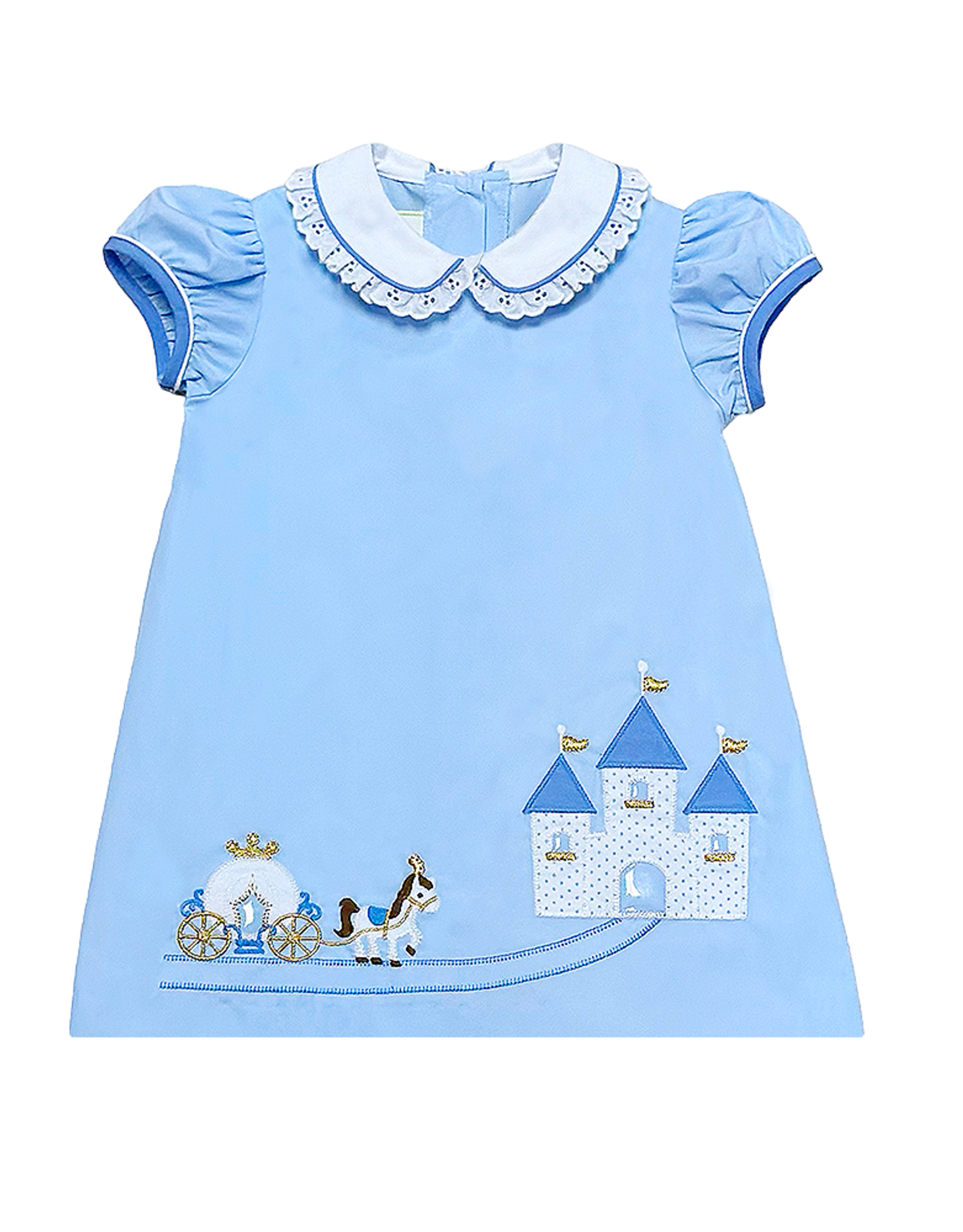 Zuccini Princess Castle Louisa Dress, Light Blue Broadcloth