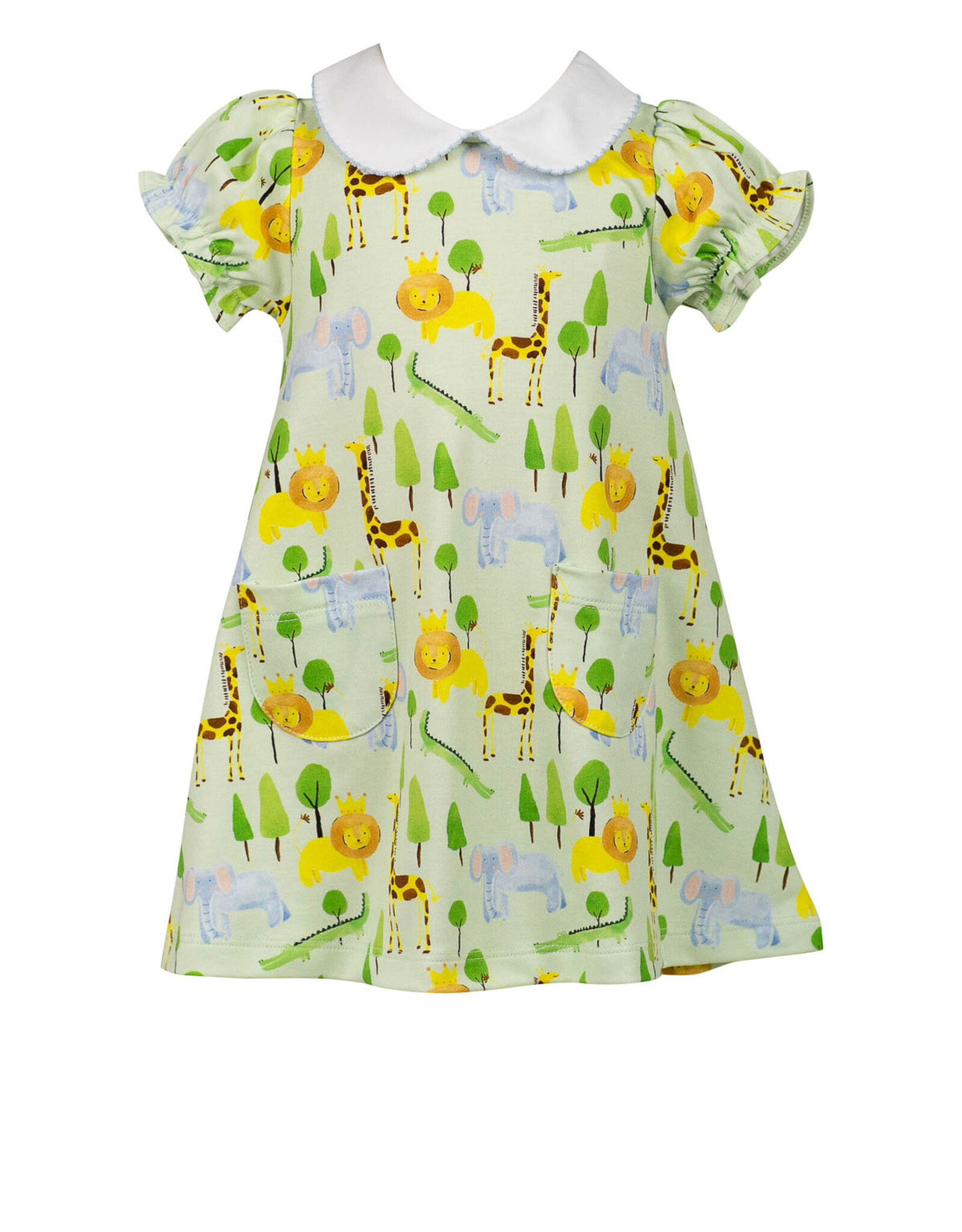 The Proper Peony Savannah Zoo Animals Pima A-line Dress