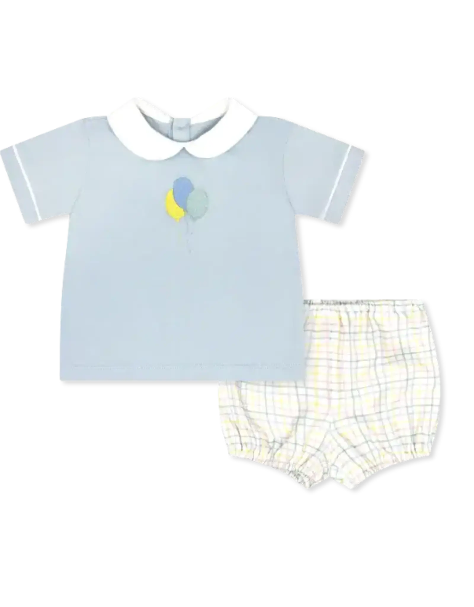 LullabySet Sibley Bloomer Set - Bluffton Blue Party Time Plaid