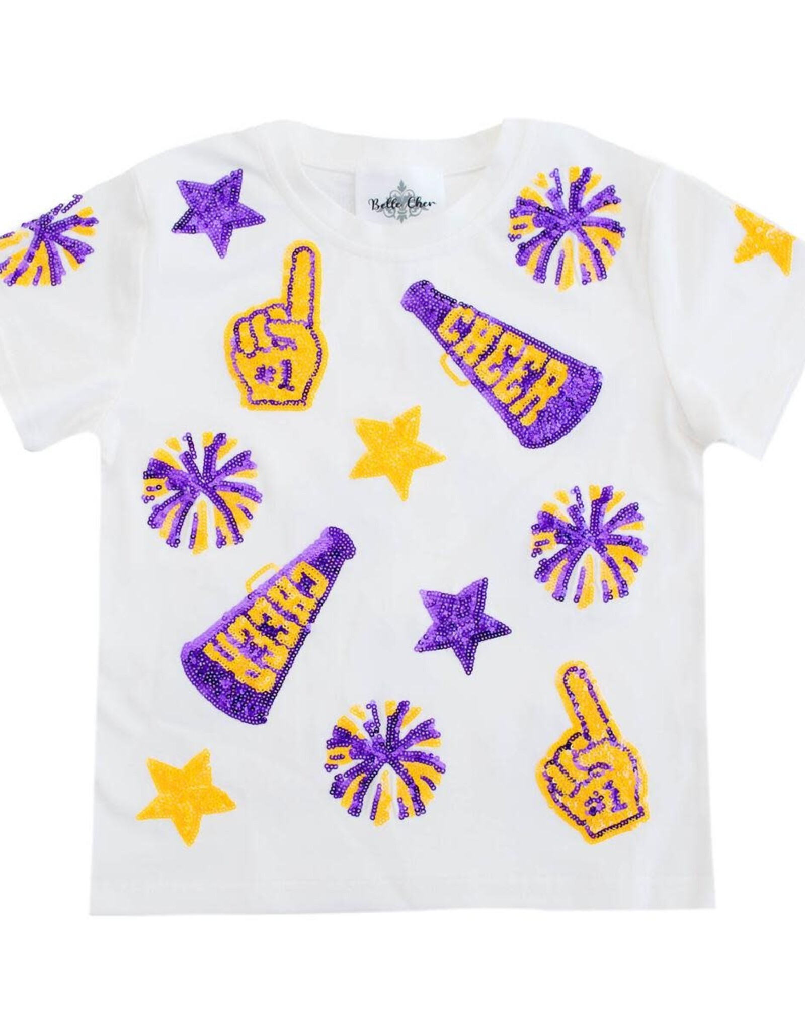 Belle Cher Purple & Yellow Cheer Shirt