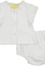 Pixie Lily Jersey Diaper Set, White