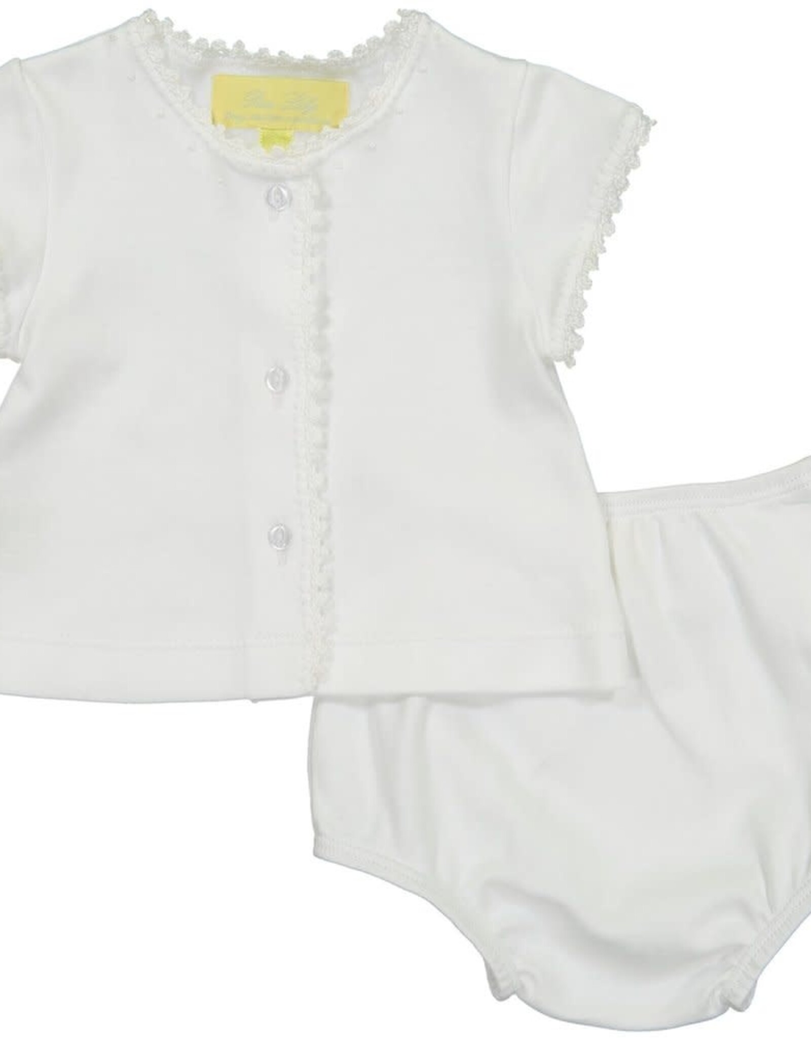 Pixie Lily Jersey Diaper Set, White