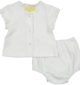 Pixie Lily Jersey Diaper Set, White