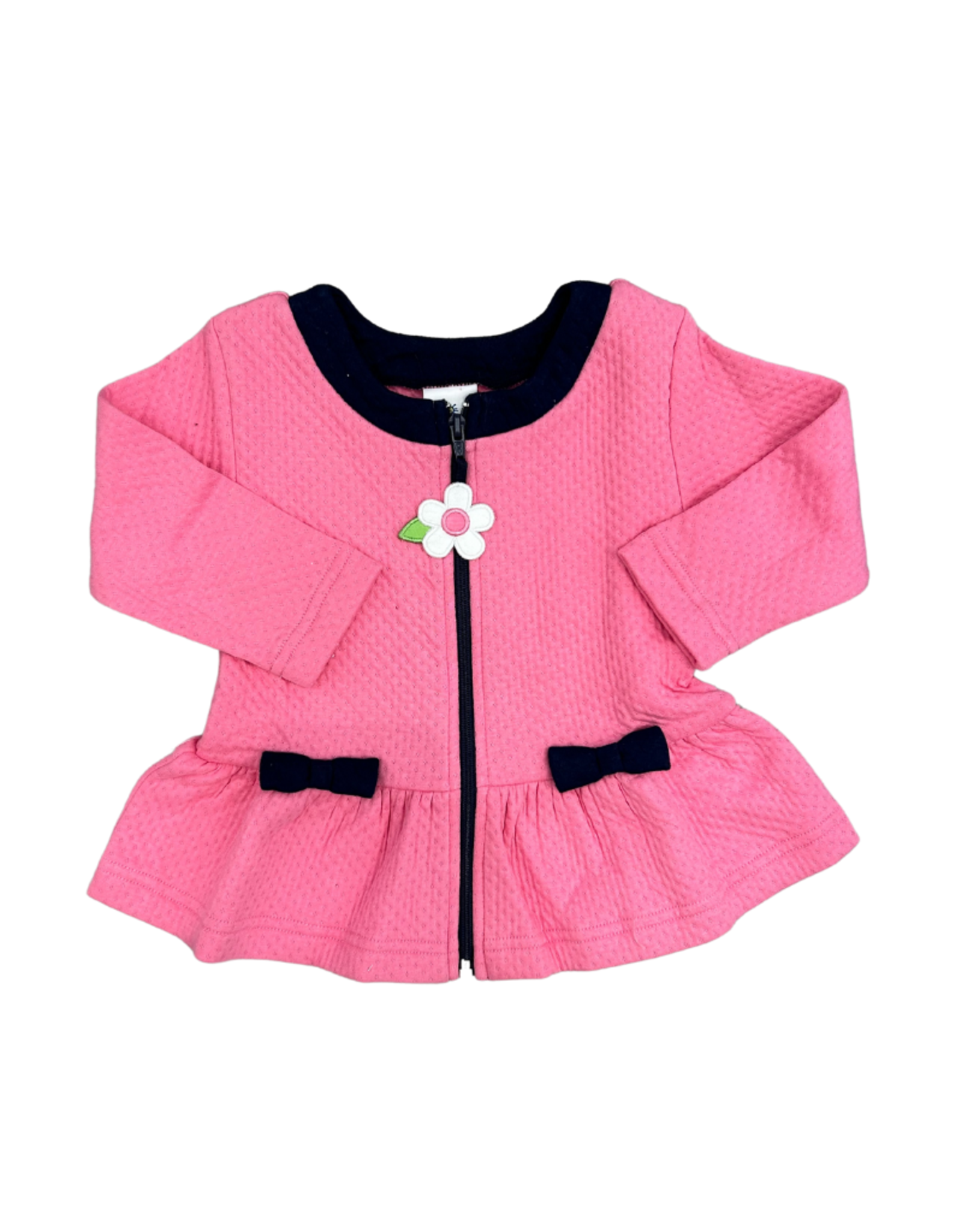 Florence Eiseman Jacquard Knit Jacket w/ Bows & Flower