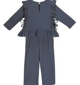 Mabel And Honey Robyn Deep Blue Ruffle  2 Piece Set