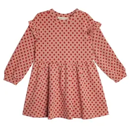 Mabel And Honey Pink/Red Flower Velvet Dress