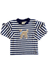Luigi Dark Royal/White Stripe Long Sleeve Top w/ Dog