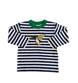 Luigi Dark Chambray Long Sleeve Tee w/ Flying Mallards