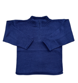 Claver Dark Royal Quarter Zip Mock Neck Pullover