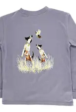 The Bailey Boys Long Sleeve Logo Tee, Jumping Dog/Smoke
