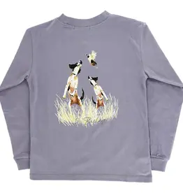 The Bailey Boys Long Sleeve Logo Tee, Jumping Dog/Smoke