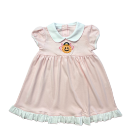 Magnolia Baby Trick or Treat Applique Collared Pink Dress