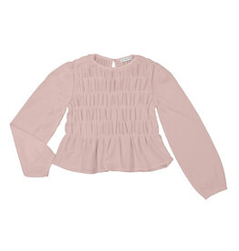Mayoral Nude Long Sleeve Smocked Blouse