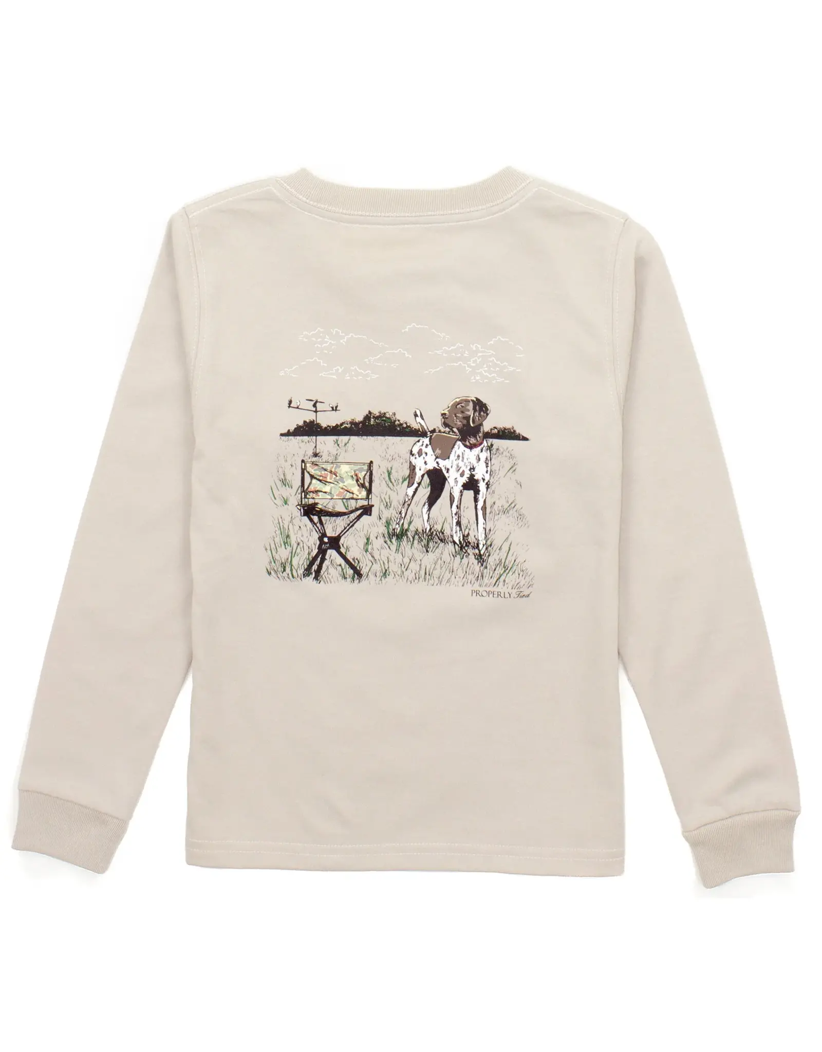 Properly Tied Boys Dove Hunt Long Sleeve Tee, Linen