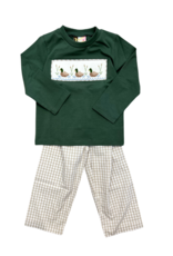 Banana Split Green Mallard Duck Smocked Pant Set