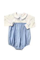 Auraluz Blue Check Train Long Sleeve Bubble