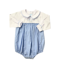 Auraluz Blue Check Train Long Sleeve Bubble