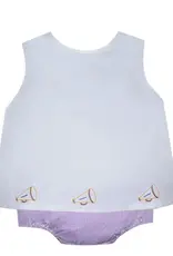 Southern Saturday Megaphone Embroidered Purple/Gold Diaper Set