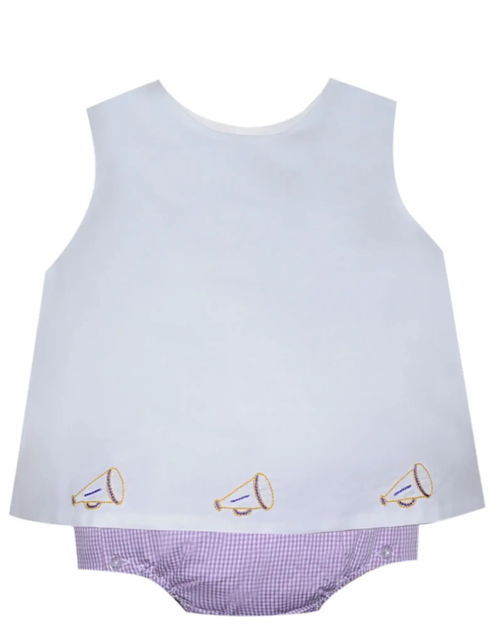 Southern Saturday Megaphone Embroidered Purple/Gold Diaper Set
