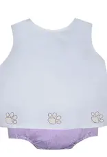 Southern Saturday Tiger Paw Embroidered Purple/Gold Diaper Set
