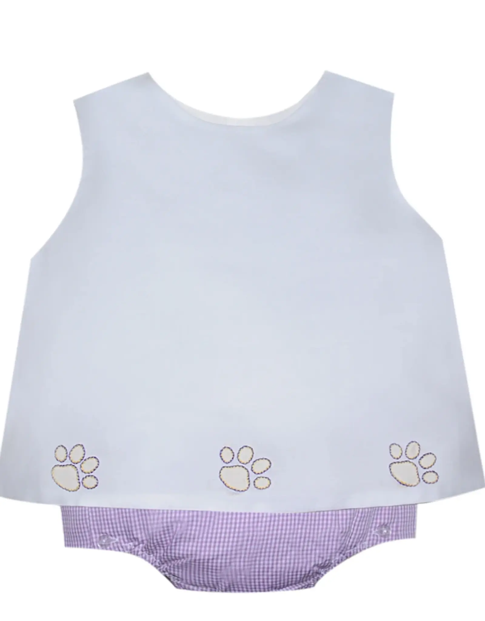 Southern Saturday Tiger Paw Embroidered Purple/Gold Diaper Set