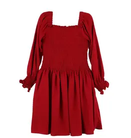 Gabby Carla Red Smocked Dress