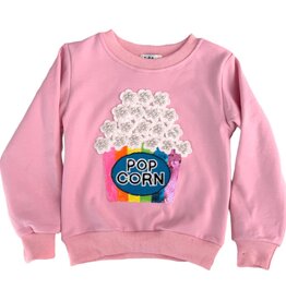 Lola and the Boys Pink Pearls and Popcorn Sweatshirt