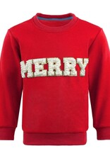 Lola and the Boys Red Merry Pearl Sweatshirt