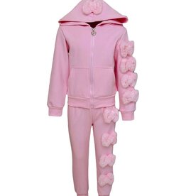 Lola and the Boys Pinkie Velour Bow Trackset