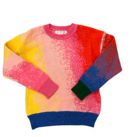 Hannah Banana Rainbow Color Block Sweater