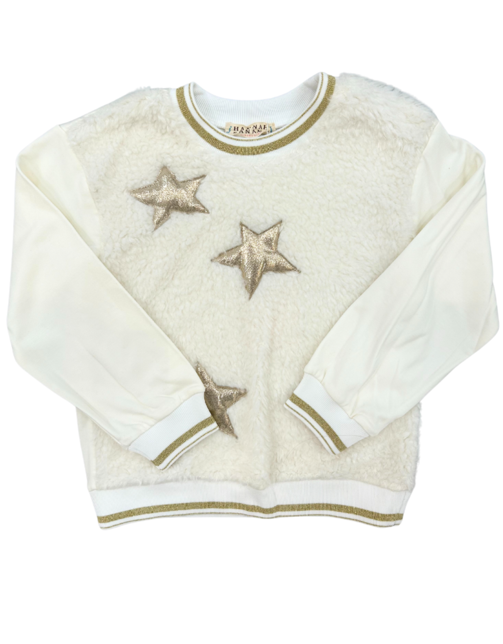 Hannah Banana Feaux Shearling Tunic w/ Metallic Stars