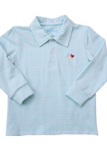 Itsy Bitsy Teal Stripe Mickey Mouse Balloons Polo