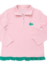 Itsy Bitsy Pink Stripe w/ Green Ruffle Pullover