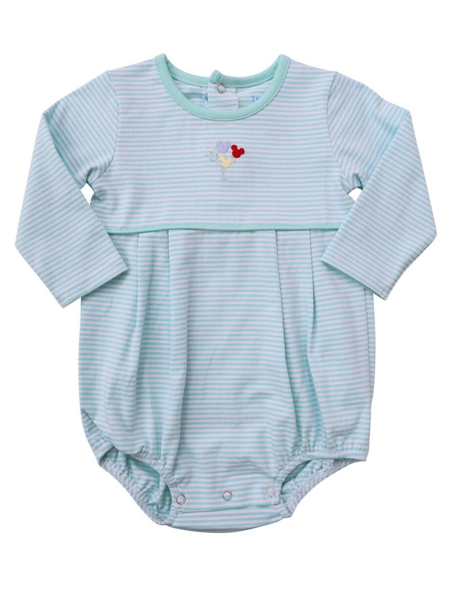 Itsy Bitsy Teal Stripe Mickey Mouse Balloons Bubble