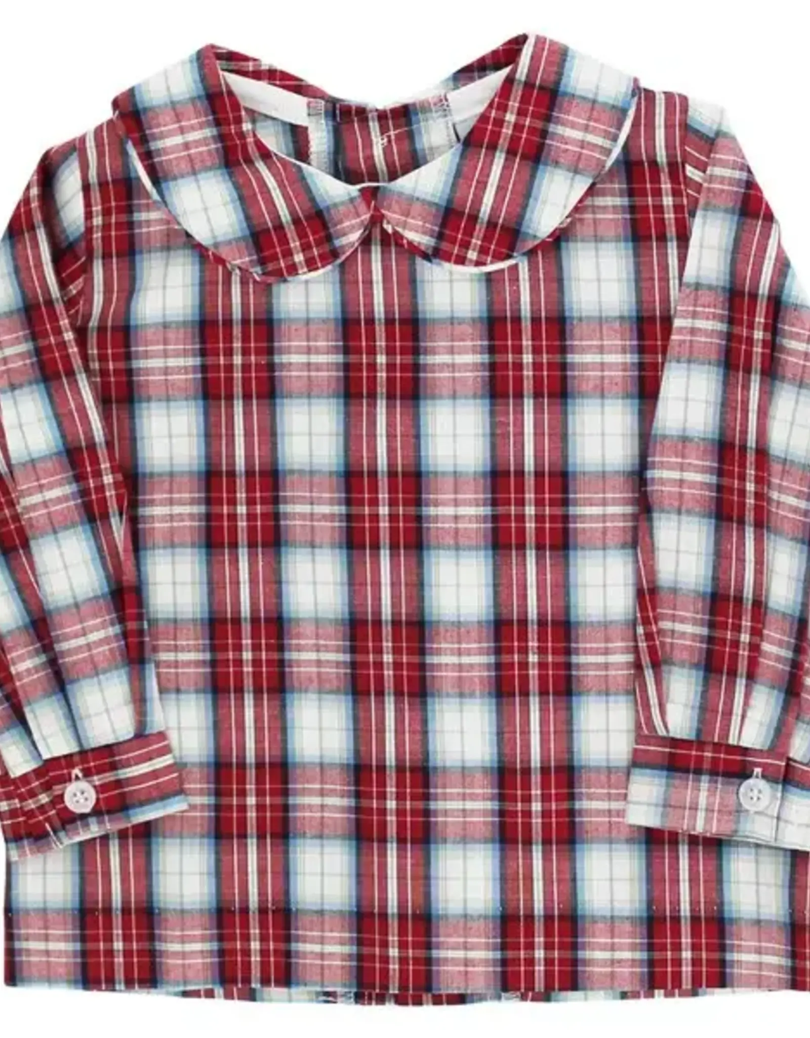 The Bailey Boys Cranberry w/ Navy Cord Piped Shirt