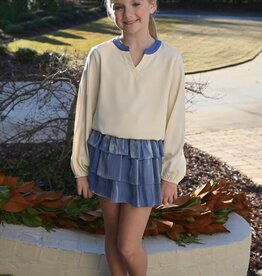 Pleat Luna Skirt, Blue Shimmer