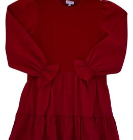 Pleat Cece Dress, Red