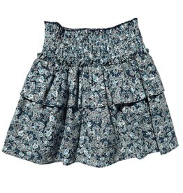 Pleat Sally Skirt, Blue Floral - 12