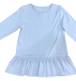 James and Lottie Peggy Peplum Pima Top, Light Blue
