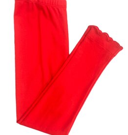 James and Lottie Red Scallop Pima Leggings
